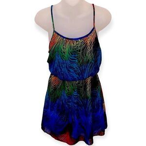 Body Central Multi Colored Rainbow Zebra Dress Summer Party Club medium M NWT